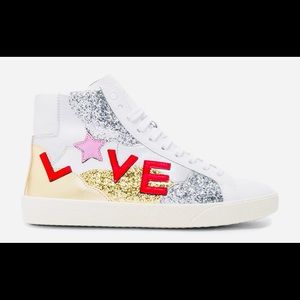 🔻Saint Laurent Glitter High Top Love Sneakers🔻